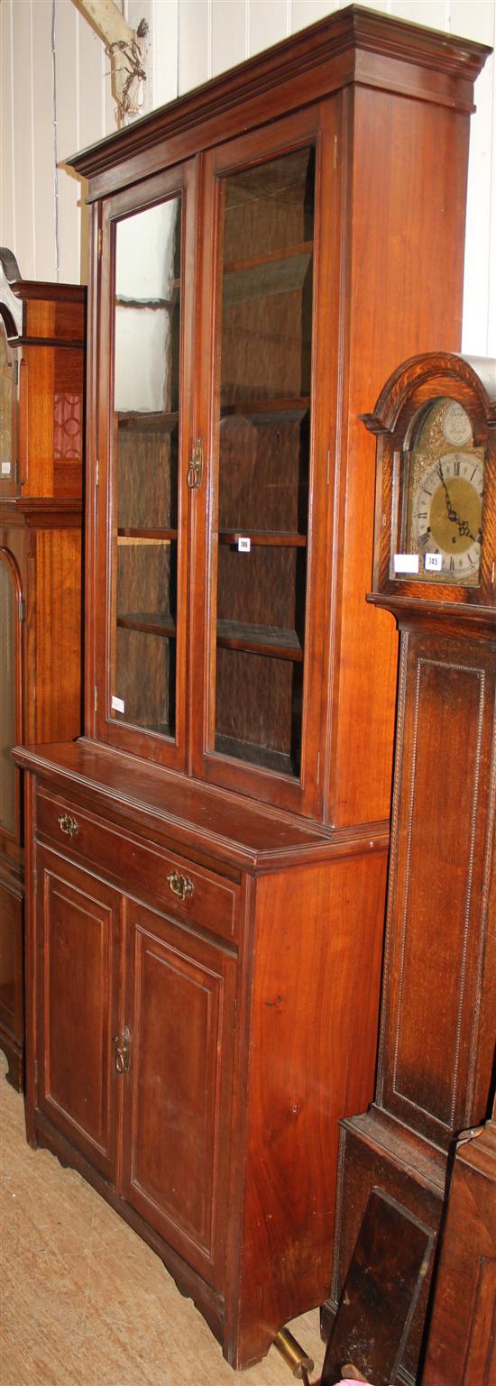 Red walnut glazed bookcase